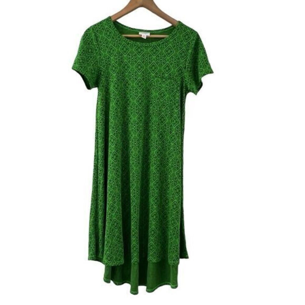 Lularoe Green and Black Carly Dress NWT